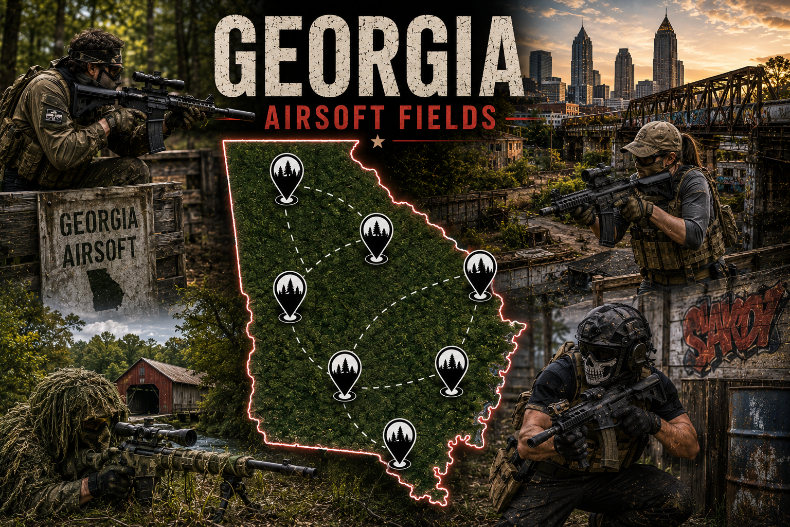 indoor and outdoor airsoft fields in Georgia