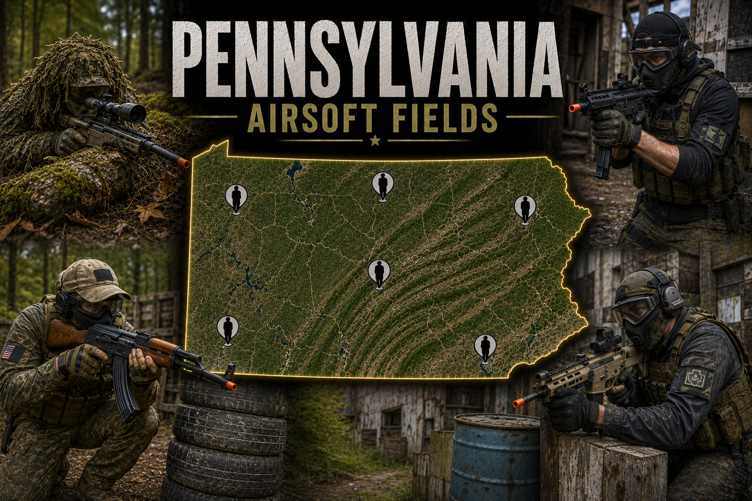 indoor and outdoor airsoft fields in Pennsylvania